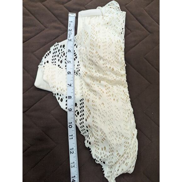 Women's crochet handkerchief bandeau cream top size S no tag - Picture 1 of 5